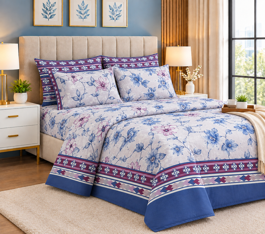 Premium Cotton Bedsheet Set – Soft, Stylish &amp; Comfortable Bedding